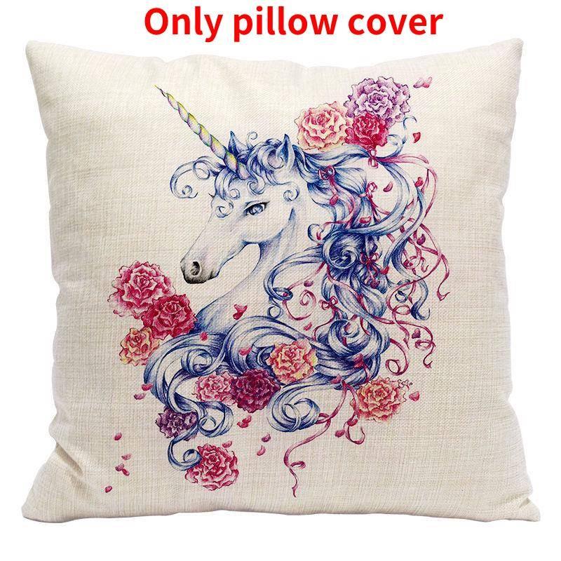 Pillow Unicorn Case Cute Cartoon Print Home Living Room Sofa Car Cushion Gift