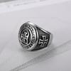 New Gold Color Knights Templar Cross Ring Men 316L Stainless Steel Ordre Temple Ancient Zircon Glory Rings Fashion Mens Jewelry