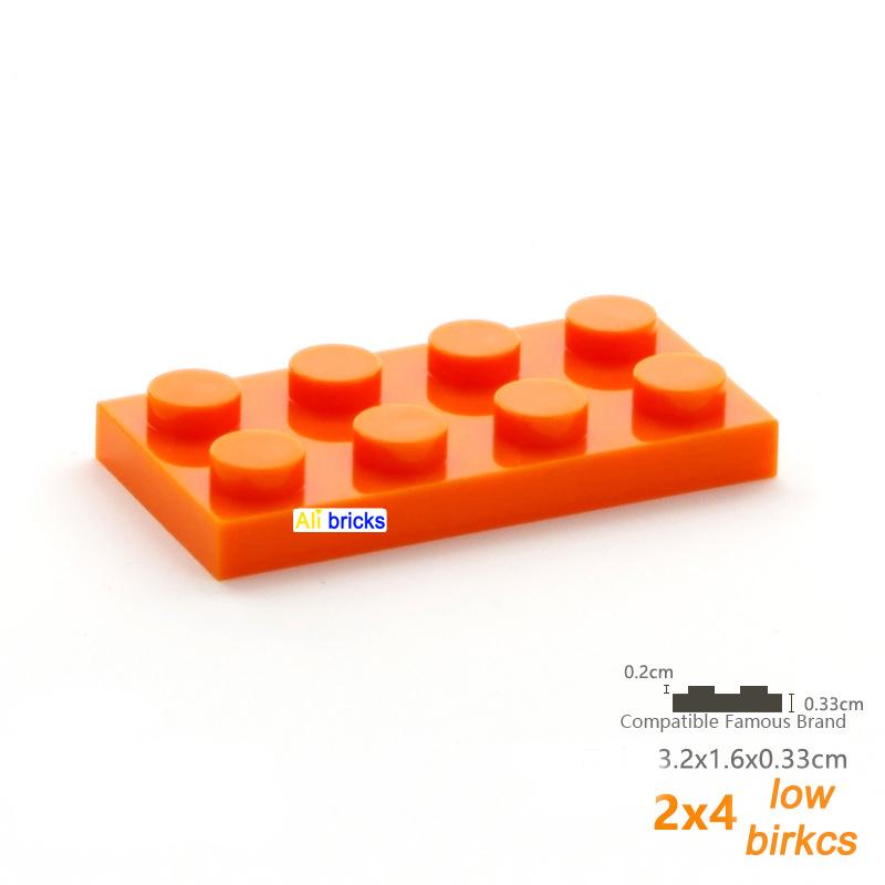 60pcs DIY Building Blocks Thin Figure Bricks 2x4 Dots Educational Creative Size Compatible With 3020 Plastic Toys for Children