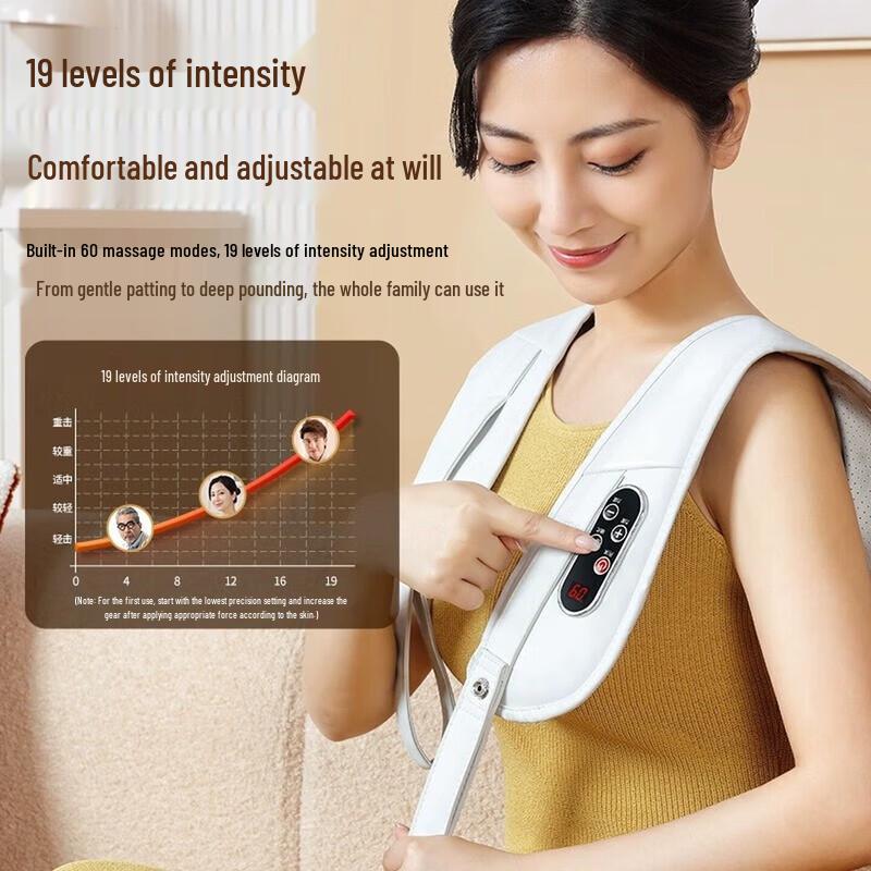 AUX 3D Percussion Neck and Shoulder Massager Shawl CN plug (adapter included)