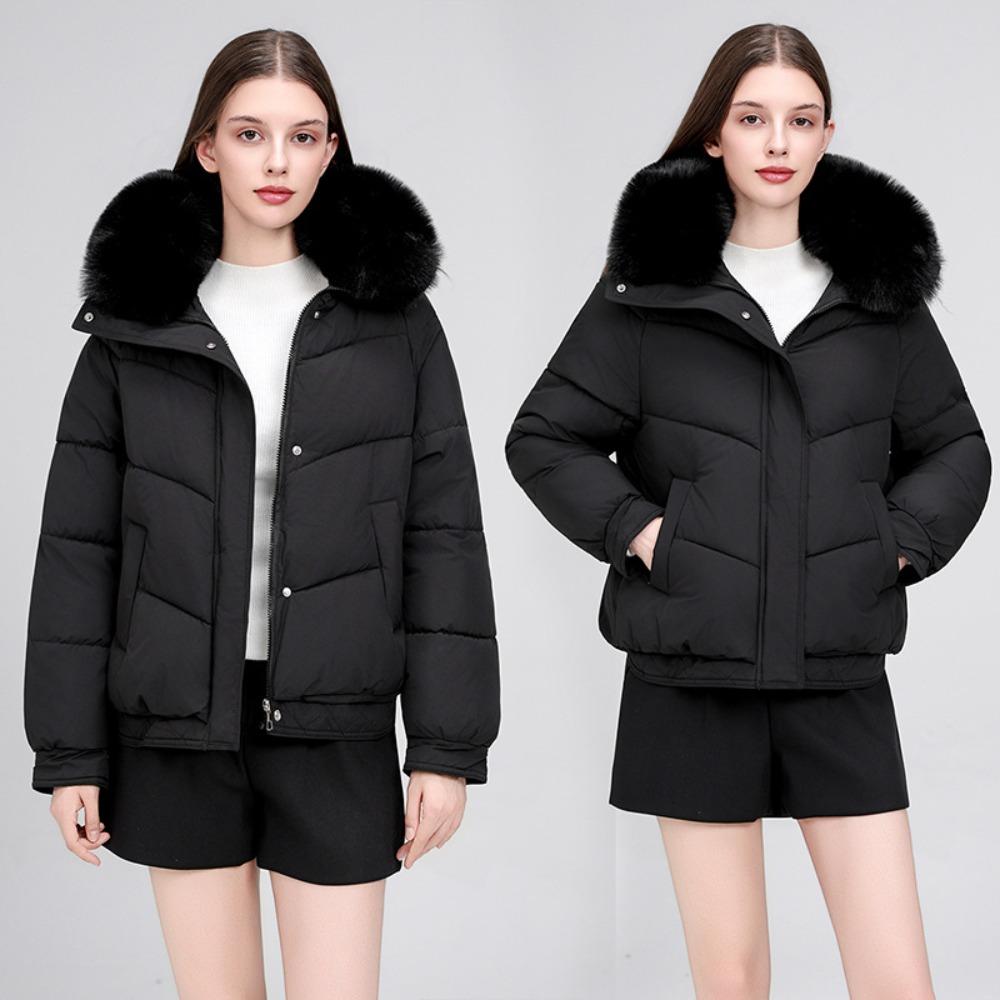 New short cotton clothes women's winter slim fashion thickened fur collar thickened warm jacket