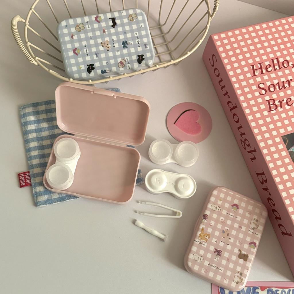 3 Stück/Box Kontaktlinsenbehälter Augen-Kontaktlinsenbox Damen Reise-Kontaktlinsenbehälter Einweichbehälter Linsenbox für Beauty-Pupille