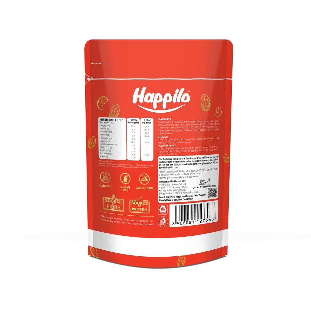 Фитнес-микс (160 г), Premium International Daily Super Fitness Mix, Happilo