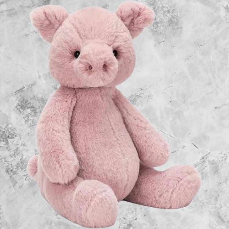 Jellycat Farm Animal Collection Wool Ball Piggy Dolls Plush Doll 30cm Height In Sitting Posture