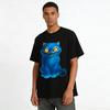 Cheshire Cat Print Casual Top Trendy Fairy Tale Style Loose Breathable T-Shirt For Men And Women Pure Cotton T-shirt