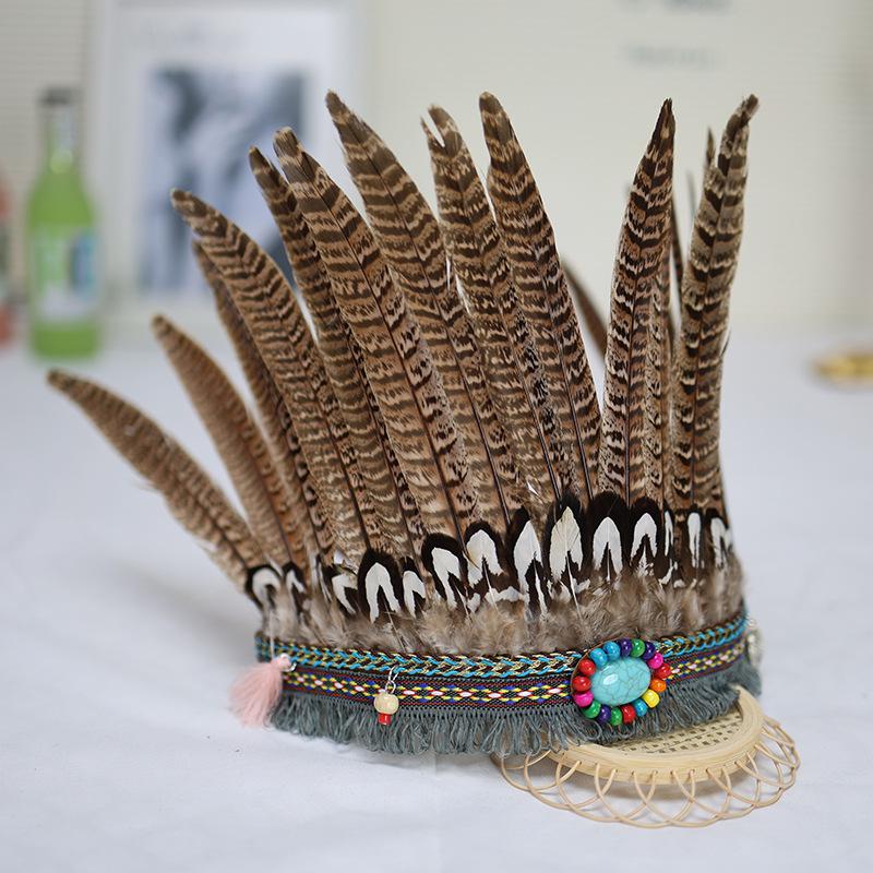 Feather Headwear for African Drum Performances, Tribal Hair Accessories, and Photography Fashion Show Props