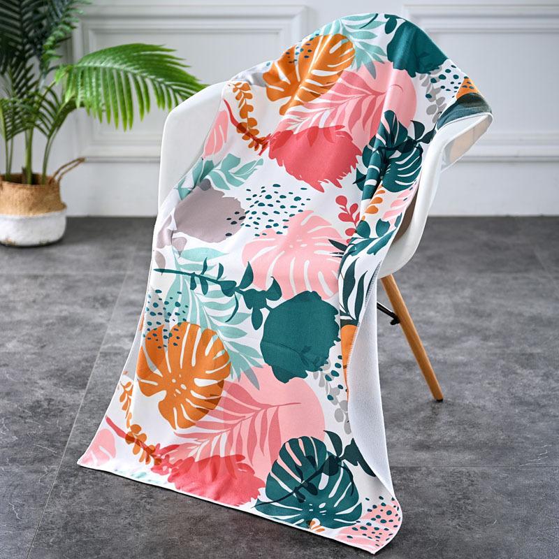 In Stock Large Thick Microfiber Beach Towel Quick-Dry Sun Protection Soft Shawl Printed Bath & Sports Towel 70*150&70*150