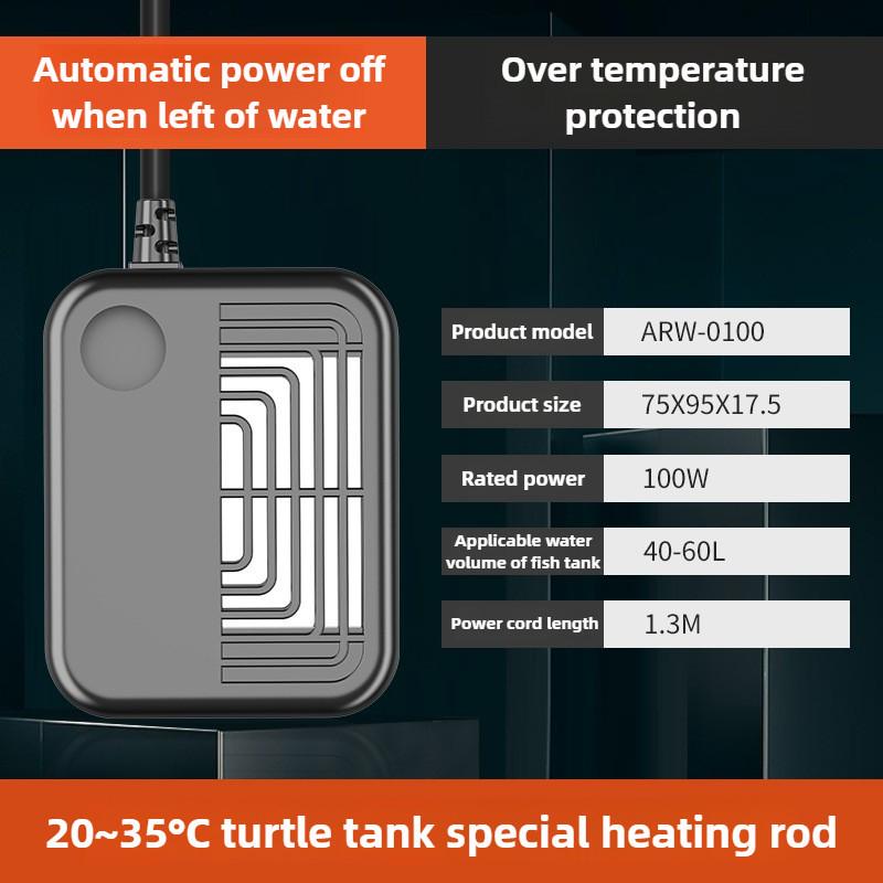Low Water Level Mini Electric Heater Automatic Constant Temperature Fish Tank Heating Device Turtle Tank Heating Rod