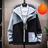 Spring and Autumn Men's Large Size Printed Jackets Youth Hooded Versatile Fat Tops for Men