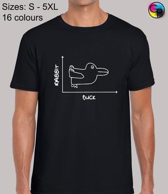 Rabbit Or Duck Graph Cool Funny Top Regular Fit T-Shirt Top TShirt Tee for Men