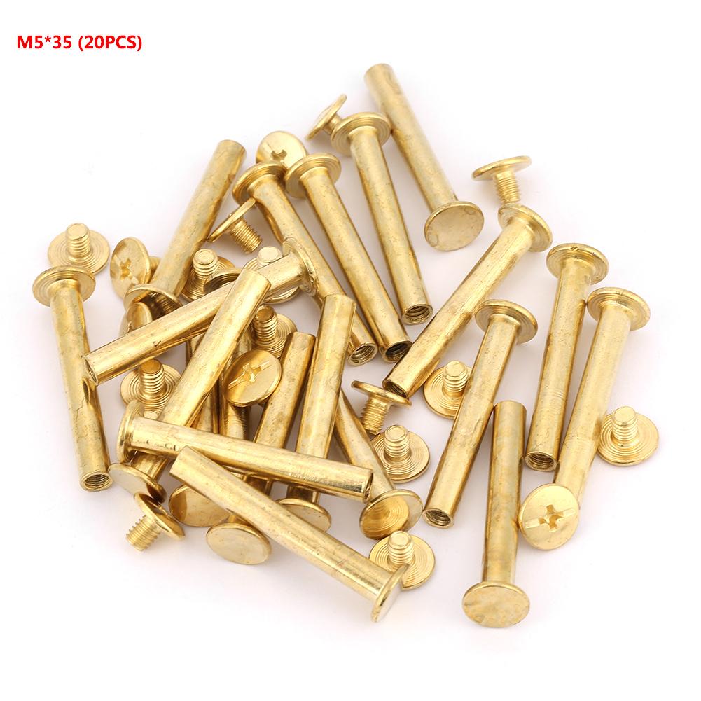 20pcs M5 Flat Head Book Album Rivets Screw Set DIY Craftmaking Rivet (M5*35)