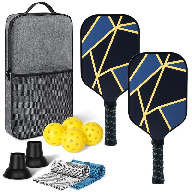 Glass Fiber Pickleball Paddle With Honeycomb Core Beach Sports Set Including Ball Picker Carry Case