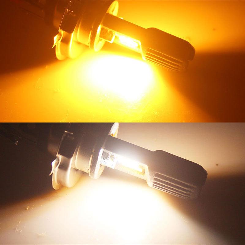 1pcs P15d Led Motorcycle Headlights H4 Bulb Ba20d Led Headlamp Moto Driving Lights High Low Beams Amber Fog Lamp 6000k White Led