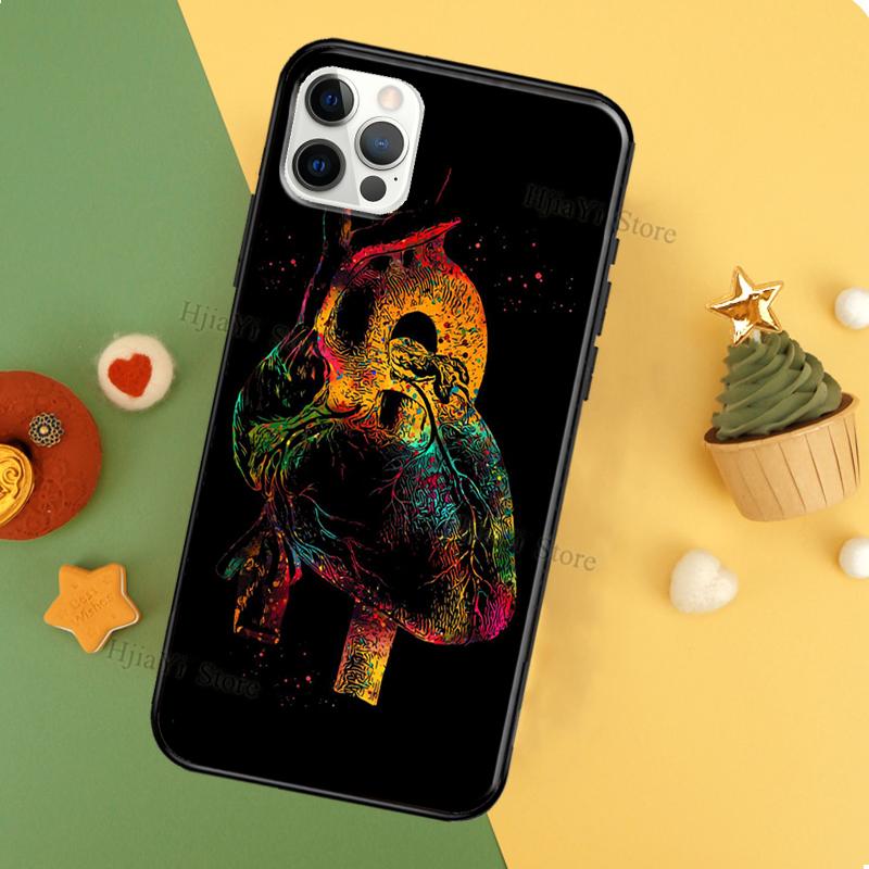Human Heart Brain Lungs TPU Soft Case For iPhone 11 14 Pro Max 12 13 Mini XR X XS MAX 6 7 8 Plus SE 2020 Phone Cover
