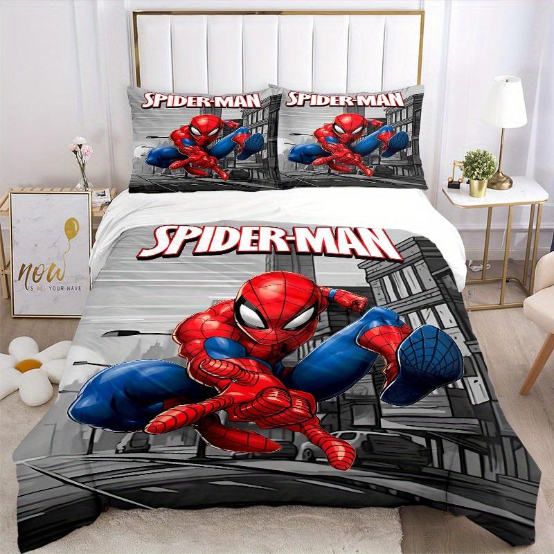 3pcs Spider-Man Printed Bedding Set, Breathable And Soft, Machine Washable, Christmas Gift, Suitable for Bedroom Decoration, 102