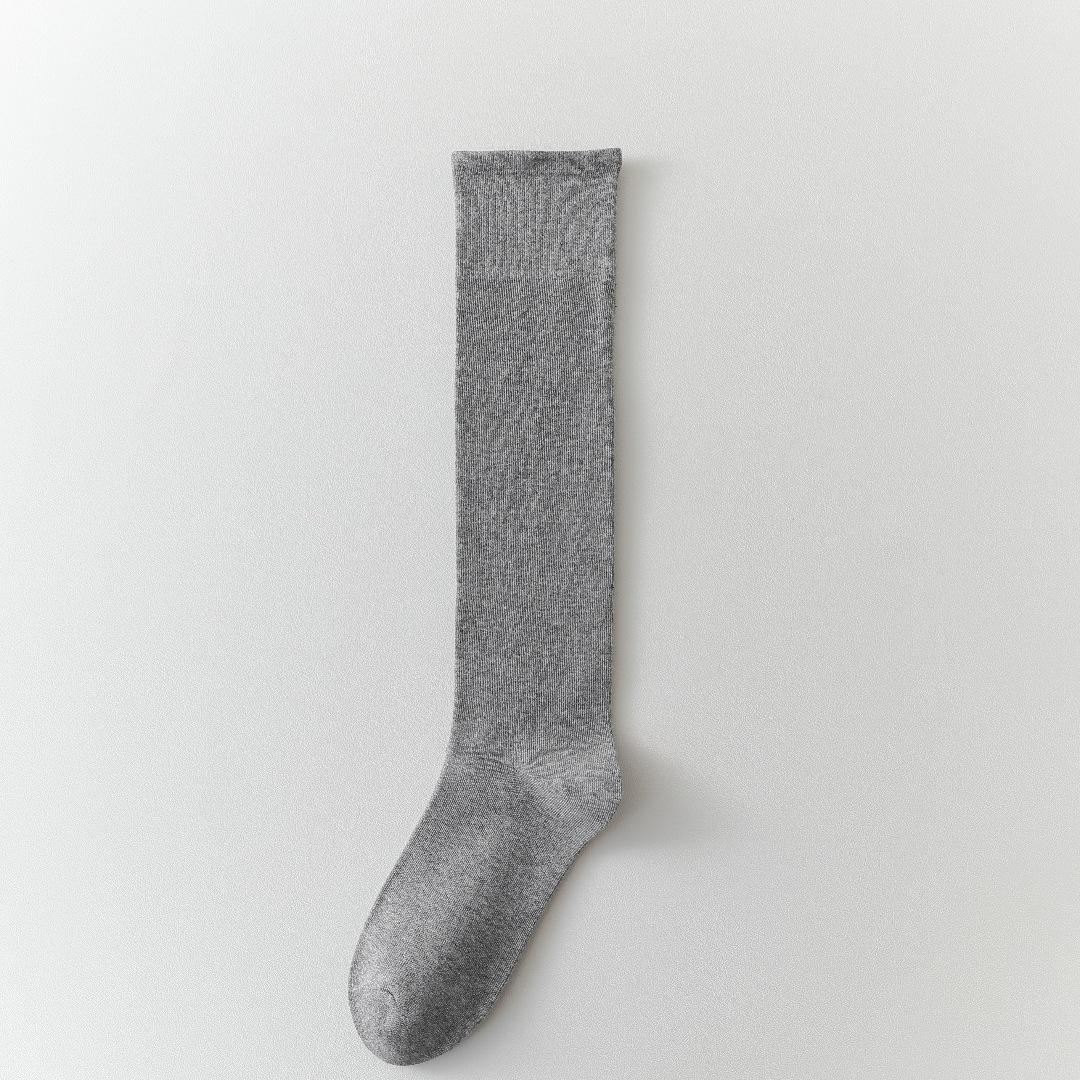 

Носки без косточек Jk Wind Calf Socks из мягкого чесаного хлопка, простые, полотняного переплетения, красивые женские чулки Independent One Size светло-серый