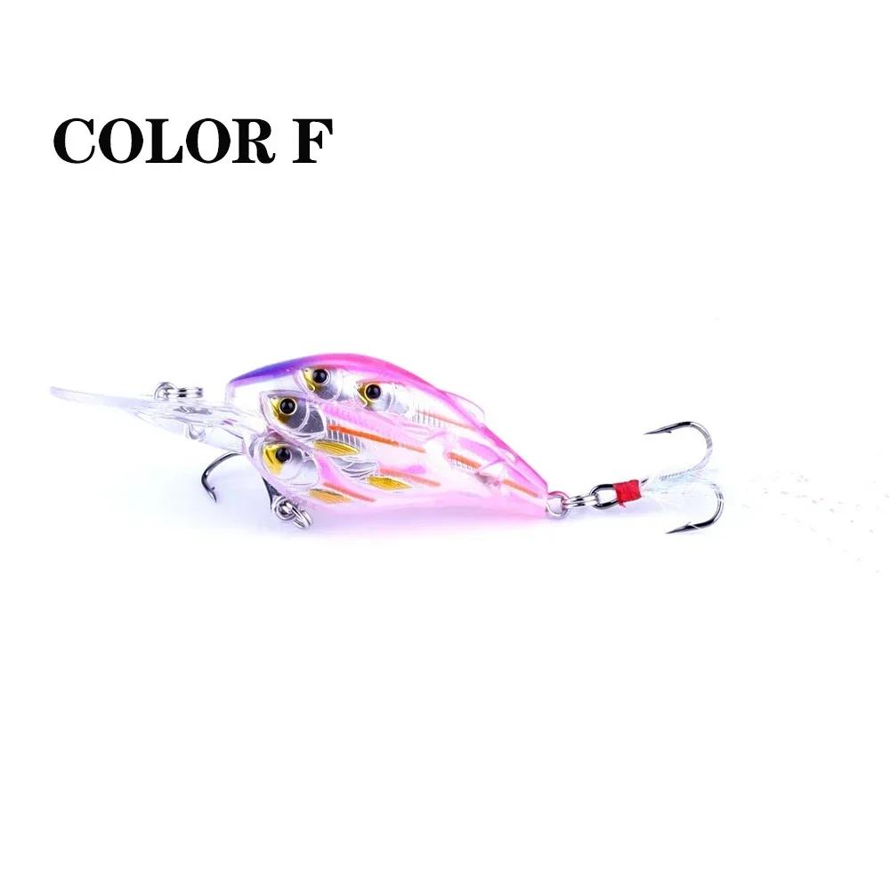 9g 75mm High Quality Fishing Lures Crankbait Fishing Wobblers Floating Hard Bait Isca Bait 3D simulation of schooling fish eyes