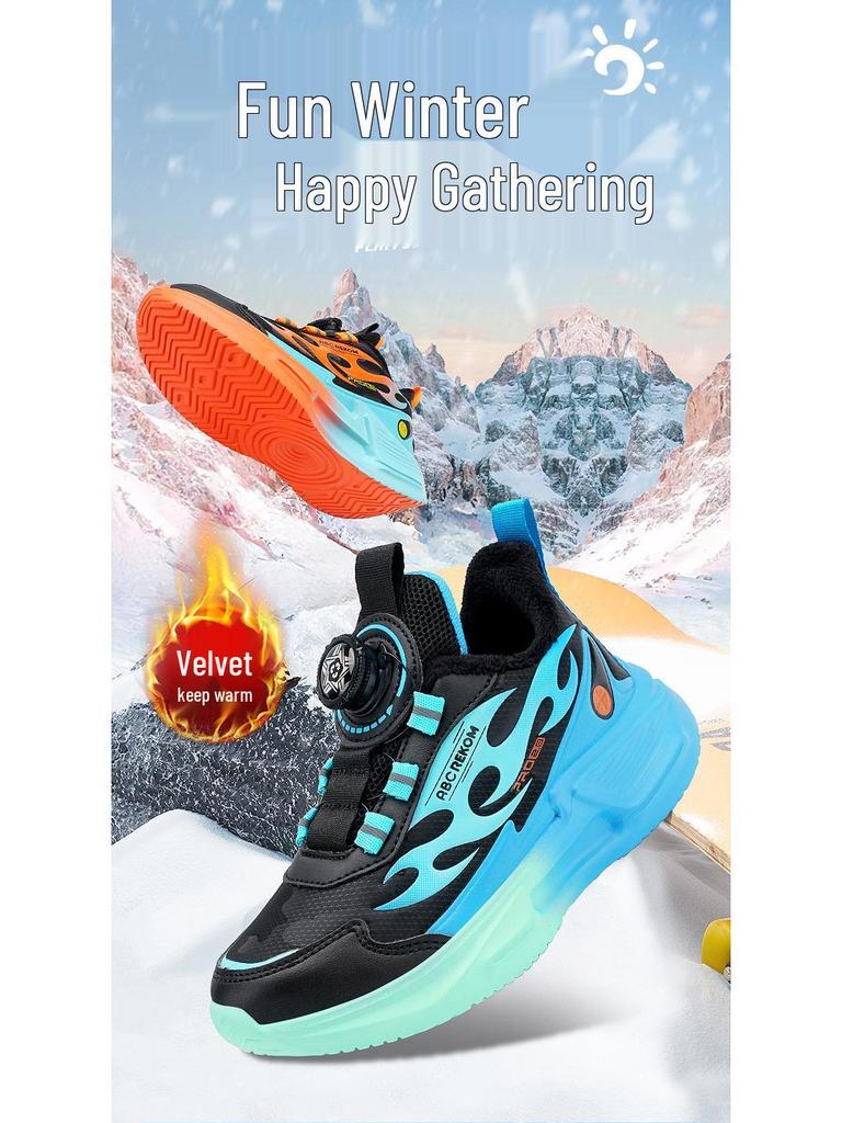 2025 Autumn Boys' Waterproof Leather Sports Shoes with Non-slip Outsole for School Students