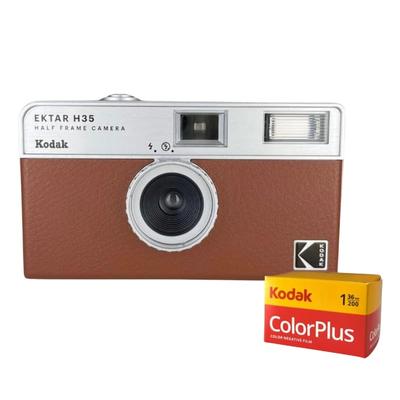 KODAK H35 Filmkamera Ekta H35 & KODAK Color plus Film (36 Aufnahmen, Braun)