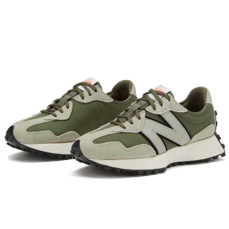New Balance Women's 327 Gray Army Green Sneakers WS327NAR