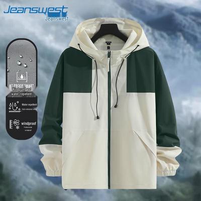 Jeanswest Men's Water-Resistant Windproof Hooded Jacket