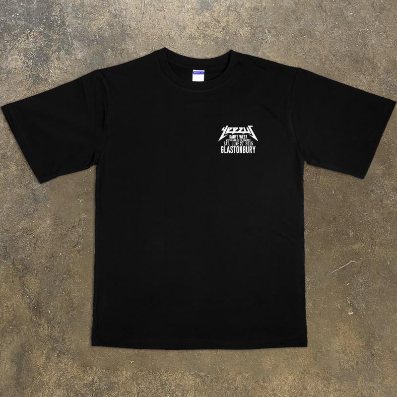 YEEZUS European and American Street Rap Hip Hop High Street Retro Lazy Style Heavy Cotton Short-sleeved T-shirt