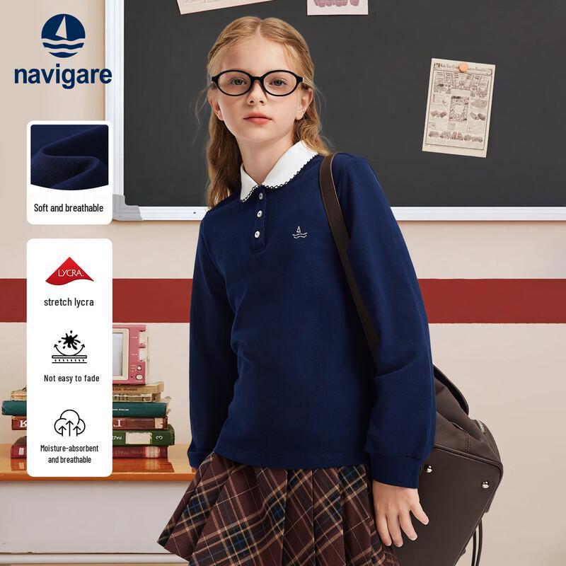 Navigare Girls  Long-Sleeve Polo T-Shirt 130