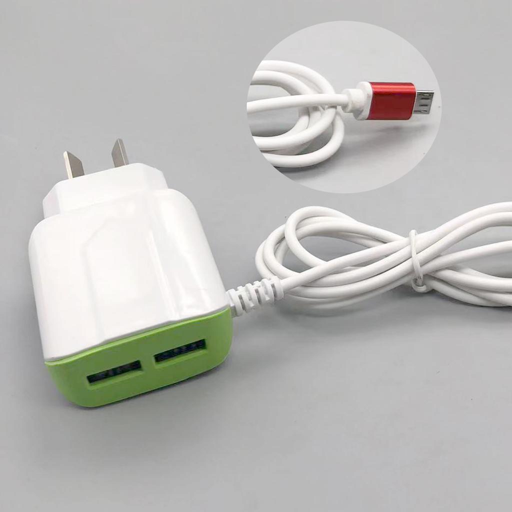 Argentina Standard Cable Mobile Phone Charging Head 5V1A Dual-port Android Head Charger