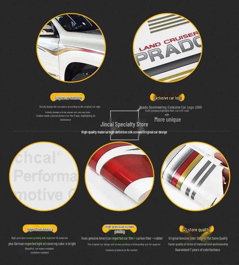 10-20 New Prado Body Color Stripe Decals - Prado 4000 Waistline 2700 Car Decoration Stickers
