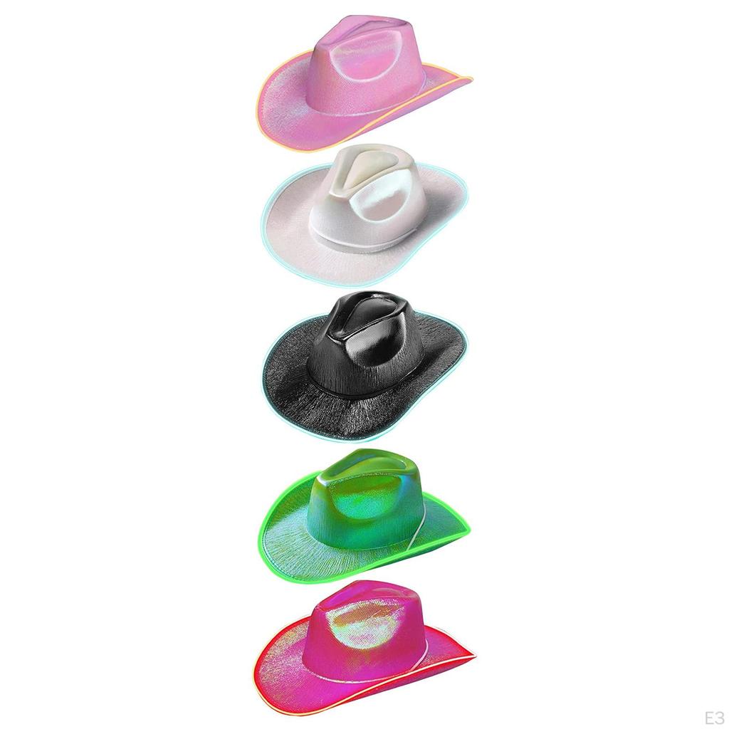 LED Cowboy Hat, Light up Headgear Rave Cap Cowgirl Hat Western for Party Role
