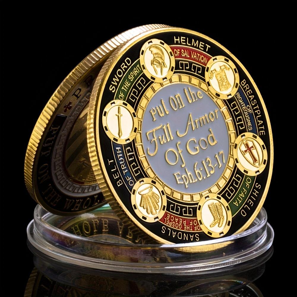 

Монета вызова «Полные доспехи Бога» — всегда молитесь, сувенирная коллекционная монета — золотая памятная монета золотой