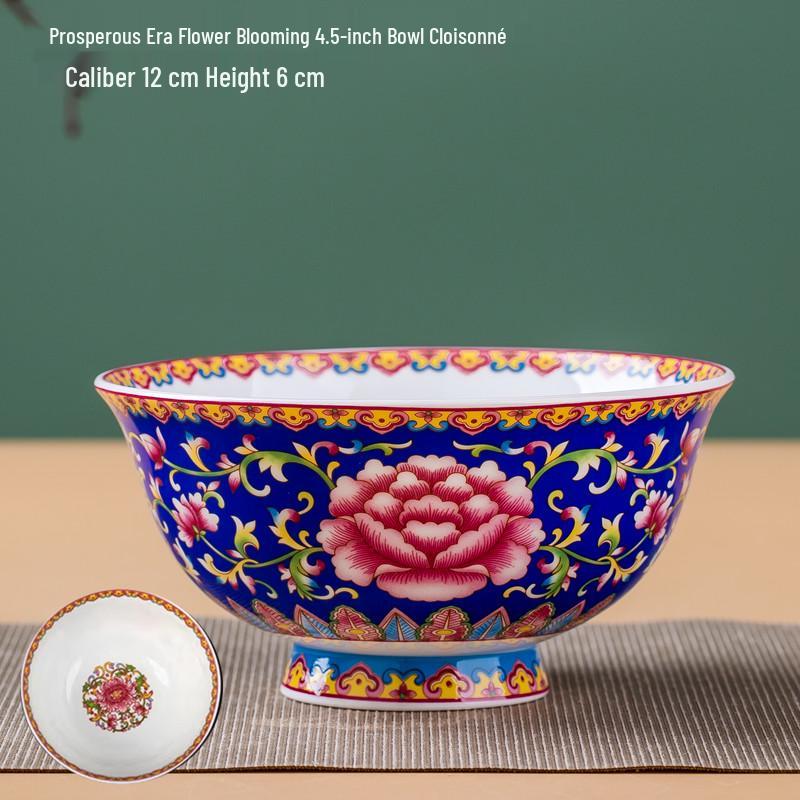 Jingdezhen Ceramic Rice Bowl: High-Foot, Enamel Color, Longevity Design