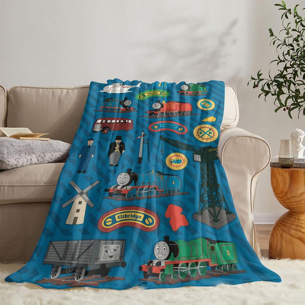 T-Thomas The Train Throw Soft Flannel Throw Summer Blanket Lightweight Cozy Nap Blanket for Sofa Bed Travel