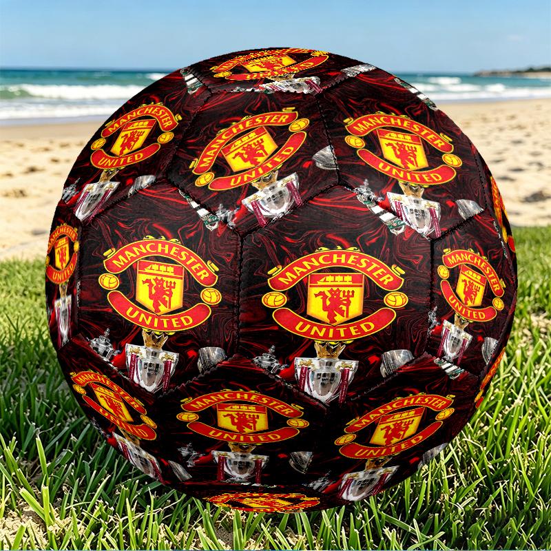 Football United F.C Print Size 5 Soccer Ball, PU Wear Resistant Football for Match Training and Daily Practice, Birthday Gift for Soccer Fans