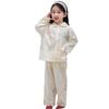 Spring And Summer New Children'S Gauze Pajamas Boys And Girls Printed Long-Sleeved Trousers Loungewear Set Loose And Thin
