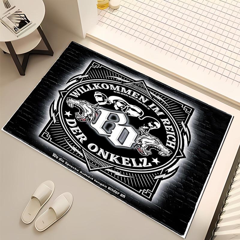 1pc Böhse Onkelz Band Print Area Rug - Soft, Washable Non-Slip Indoor Mat, Living Room, Home Office Decorative Rug,Office Decorative