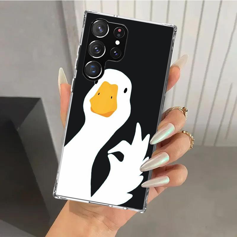 Cartoon Duck Goose Game Phone Case for Samsung Galaxy S26 S24 S23 Ultra S25 Edge S22 S21 Plus S20 FE + Soft Print Shell Funda Ga
