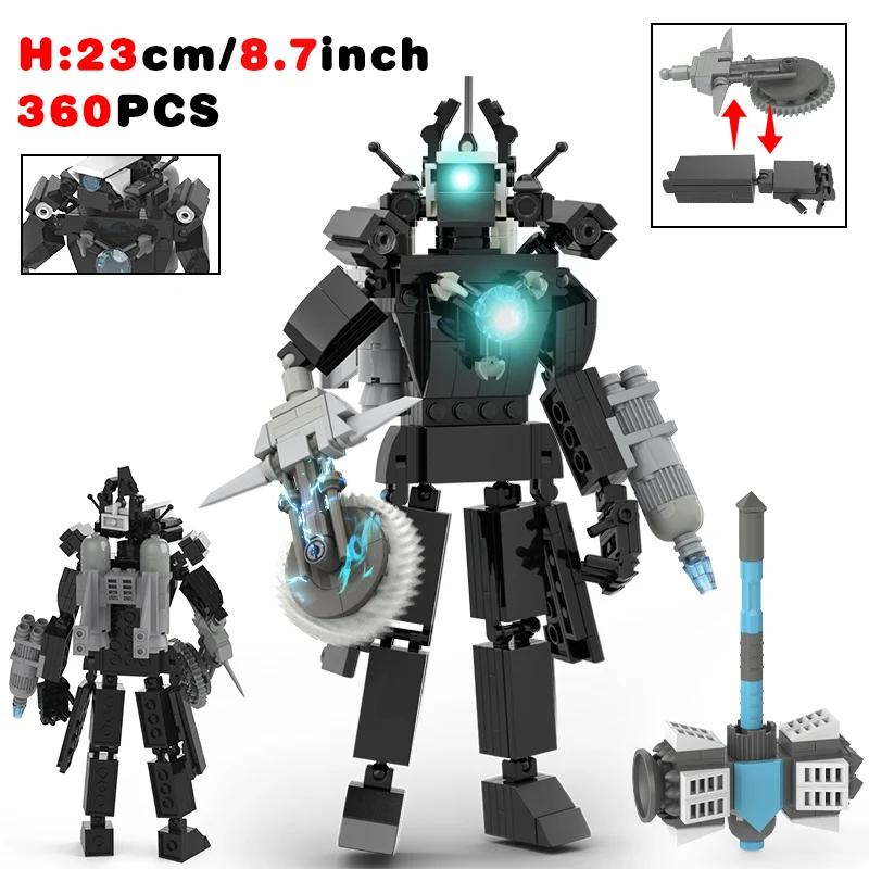 New Skibidi Toileted Titan Clock King 2.0 Building Blocks TVman Speakerman Model Toys for Kid Boys Ideas Gifts Xmas Halloween