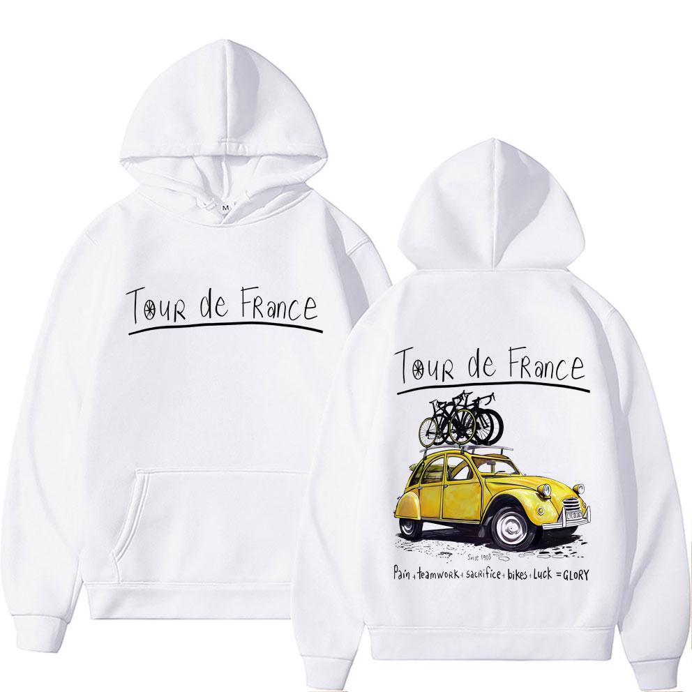 ROAD TRIP Mikina Jízda na kole Muži Ženy Mikina Outdoor Grafika auta Kreativní Silniční kolo Bílá Móda Muži Streetwear