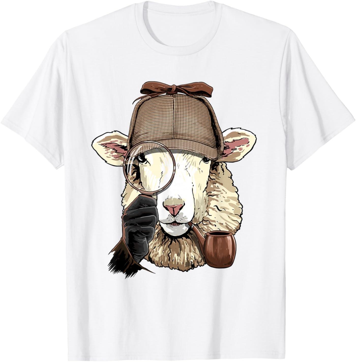Detective Sheep Lamb Spy Investigator Farmer Sheep Lover T-Shirt S разноцветный