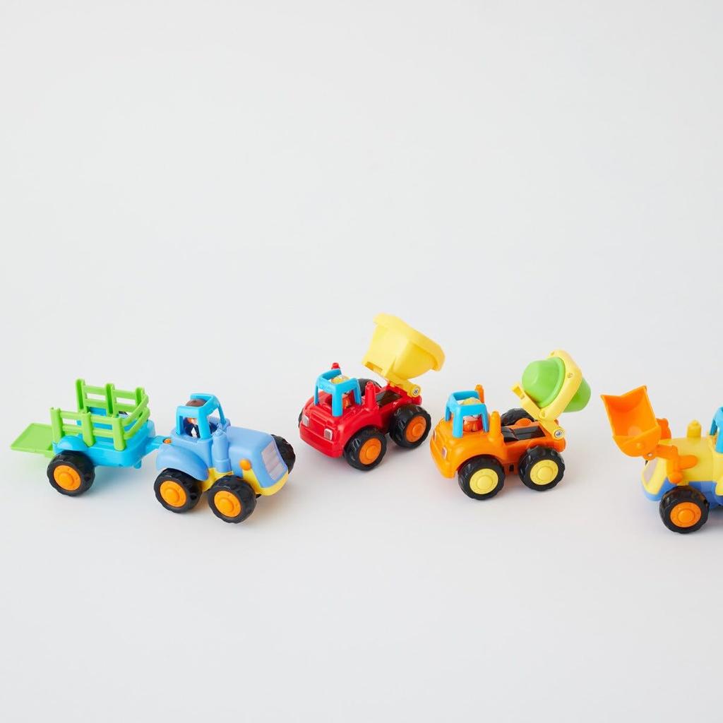 DADWAY Hola Toys 4-Piece Working Car Set for Ages 18 Months and Up, TYHOL326