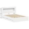 White Storage Bed Frame 150 x 200 cm Particleboard