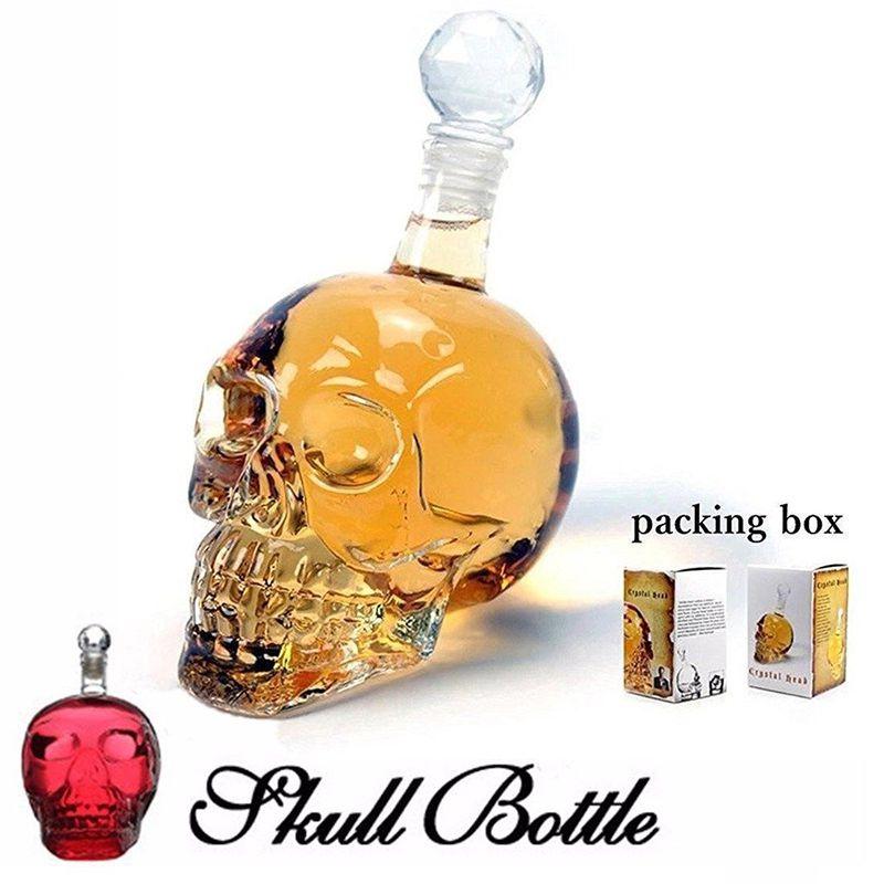 Skull Vodka Bottle Creative Glass Bottle Whiskey Home Drinking Party Decanter