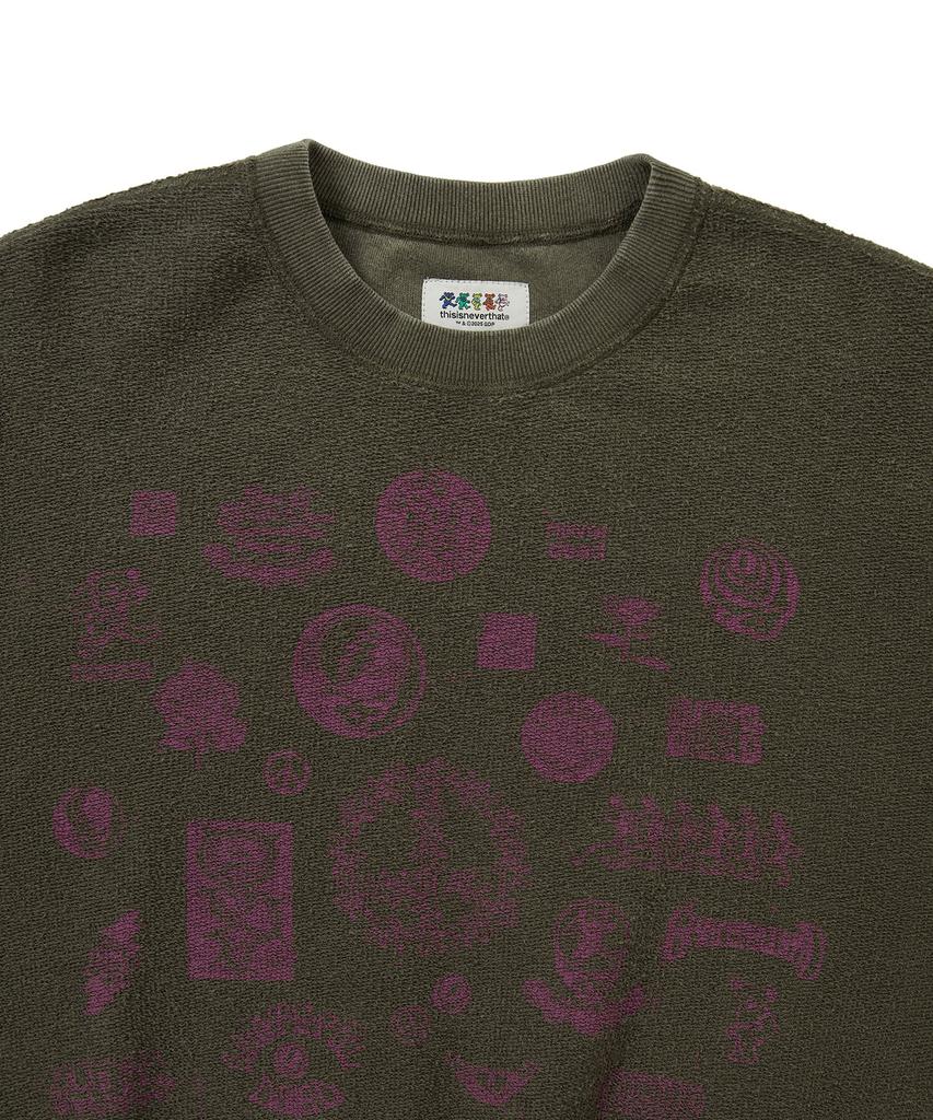 THISISNEVERTHAT Gd Iconography Reversible Crewneck Olive