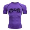 Printed Men's Tight T-Shirt Running Compression Compression T Shirt Gym Fitness Jogging Short Sleeve Male Casual Shirt Tops