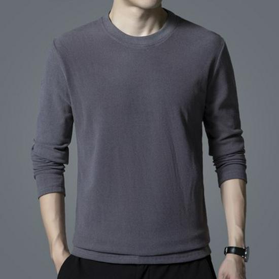 Woodpecker Men's Double-Brushed Long Sleeve Semi-High Collar Top for Autumn/Spring