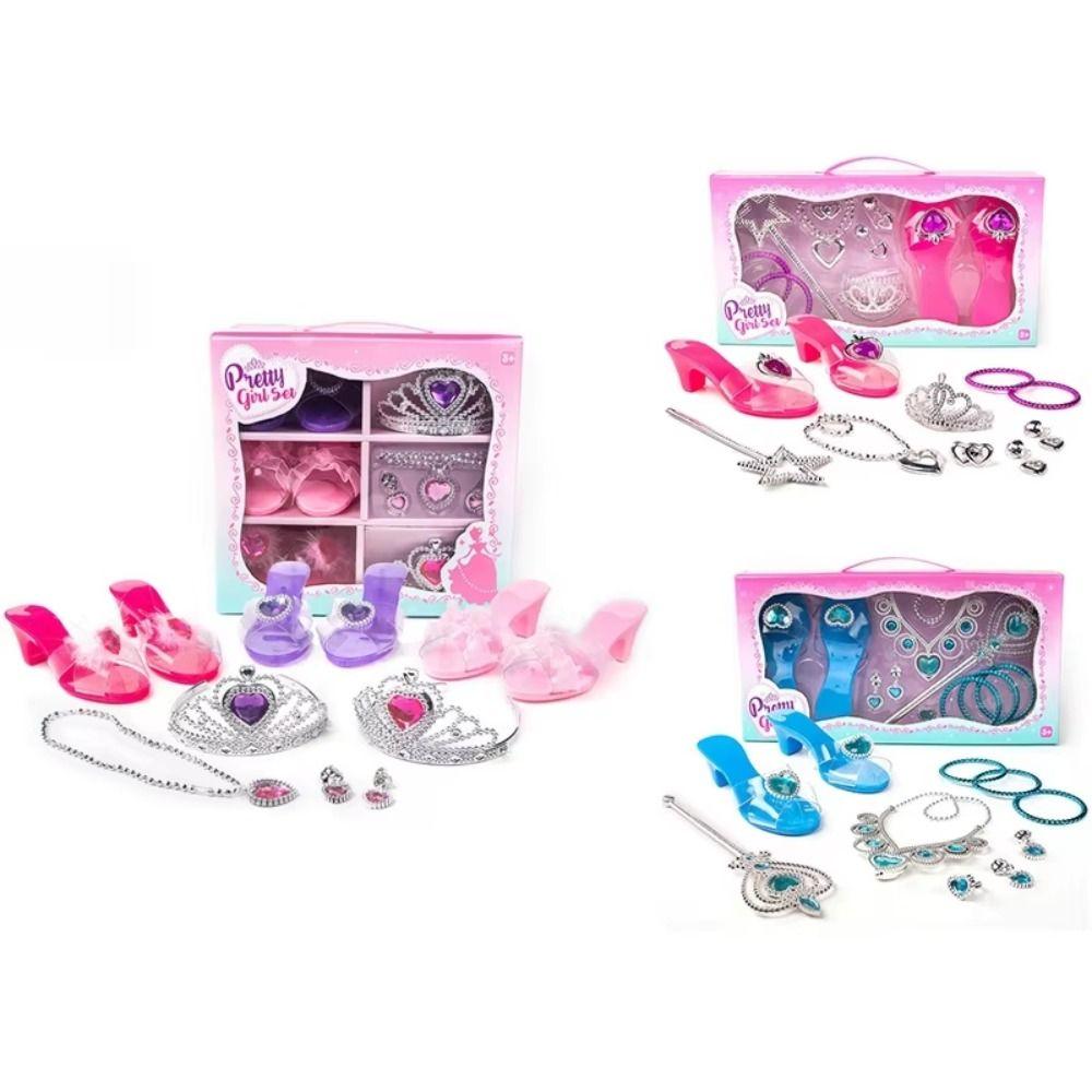 Pretend Play Girls Jewelry Toys Earrings Bracelet Crystal Shoes Toy  Halloween