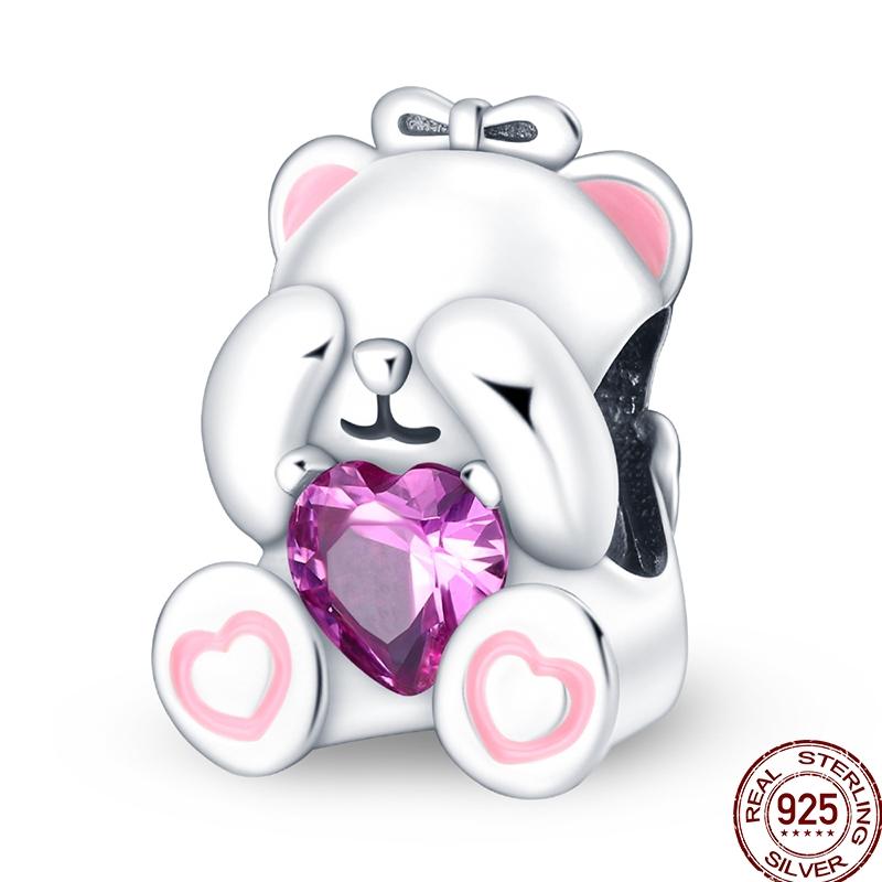 Copper Pet Animal Series Puppy And Kitten Cute Pet Lovely Charm Beads Suitable For 3Mm Original Bracelet Diy