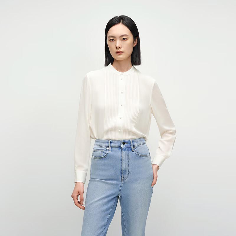 OVVOVV 2025 Spring/Summer Women s Pleated Crepe Long Sleeve Shirt M