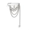 Iron Heart Brooch Pin Heart Shape Pendant Multi-Function Pin Fashion Chain Tassel Badge  Daily